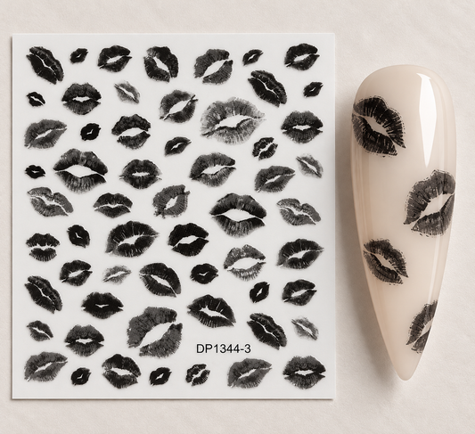 Stickers pour ongles – Bouches noires