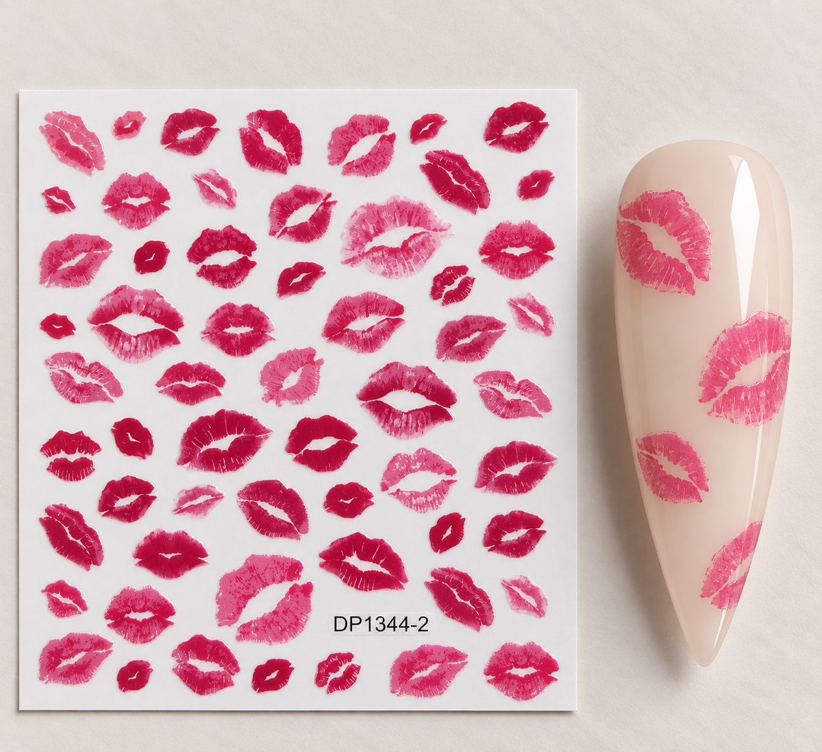 Stickers pour ongles – Bouches roses