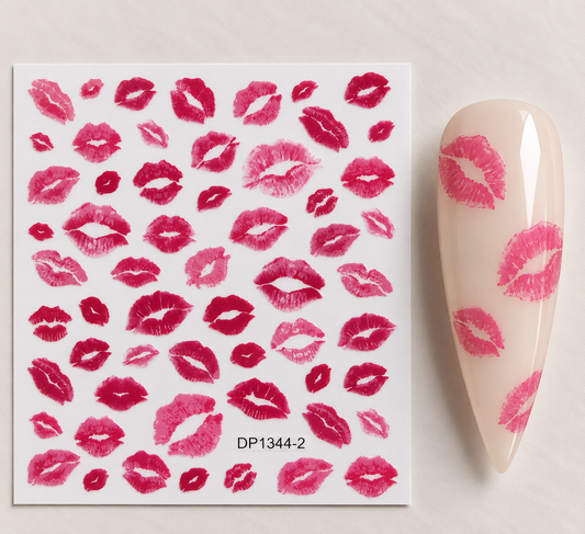 Stickers pour ongles – Bouches roses