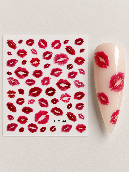 Stickers pour ongles – Bouches rouges