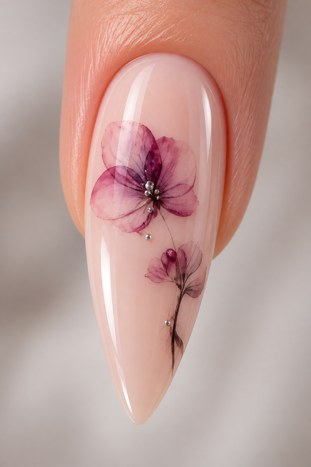 Stickers pour ongles – Fleurs effet aquarelle