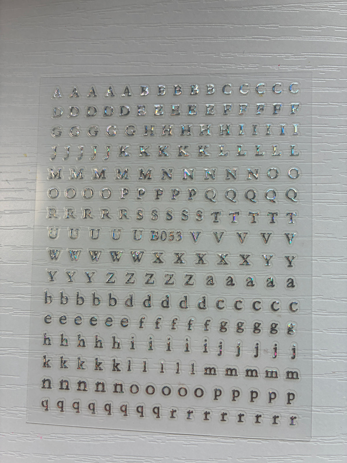Stickers pour ongles – Lettres argentées alphabet