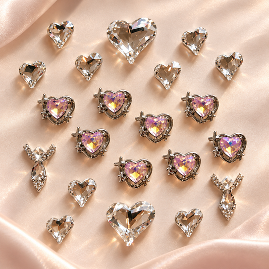 charms nail art cœurs assortis 20 pièces