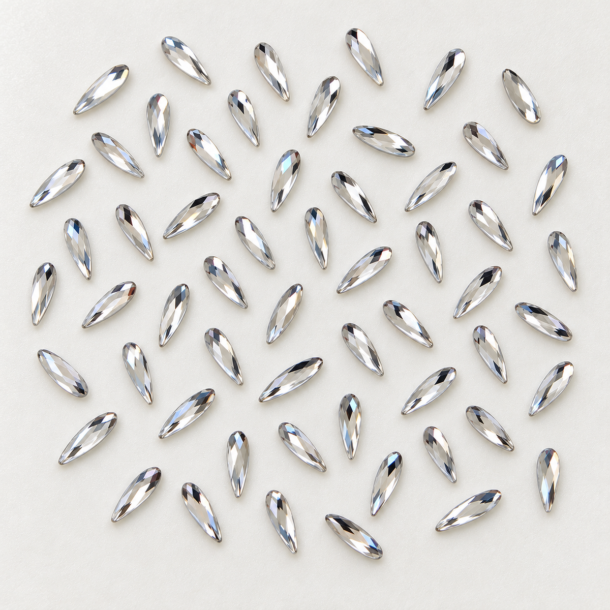 lot de 50 strass goutte allongée argentés pour nail art