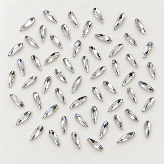 lot de 50 strass goutte allongée argentés pour nail art