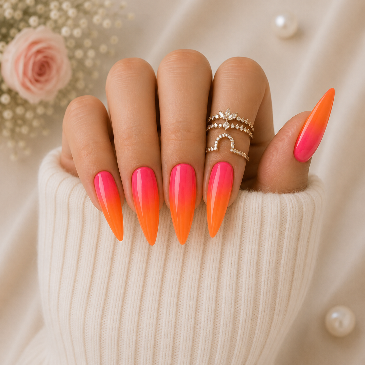 Sunset Paradise Corail Néon – Stiletto XL