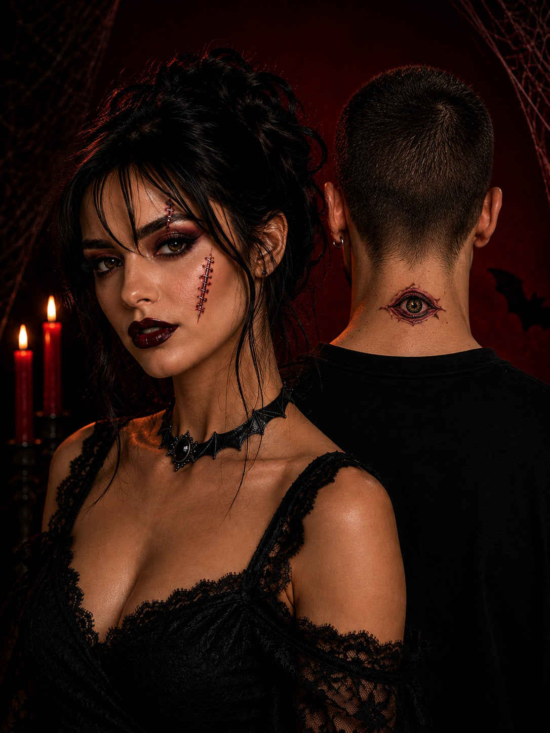 Planche de tatouages éphémères Œil & Cicatrices – Halloween