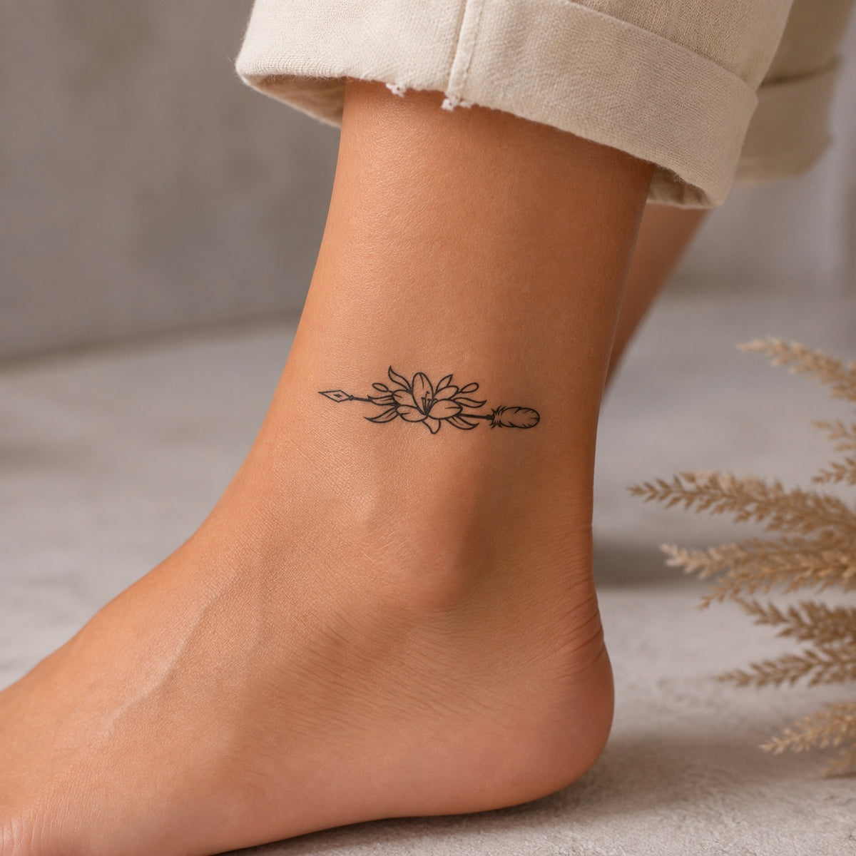 Planche de tatouages éphémères Fleurs & Flèches – 5 motifs