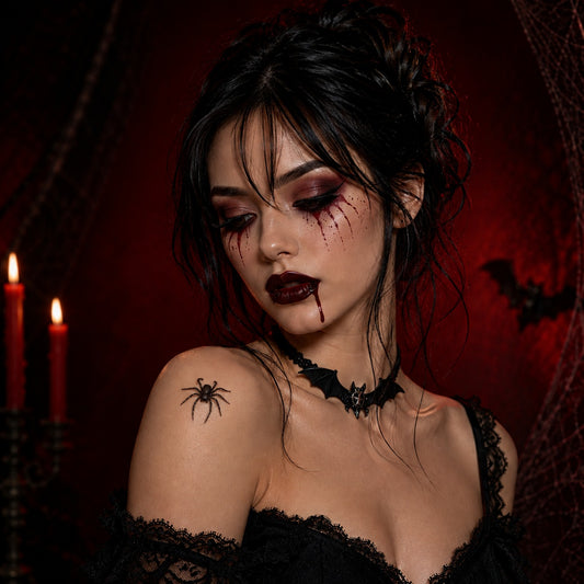 Planche de tatouages éphémères Araignées & Toiles – Halloween