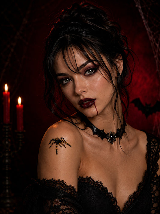 Planche de tatouages éphémères Tarentules & Araignées – Halloween