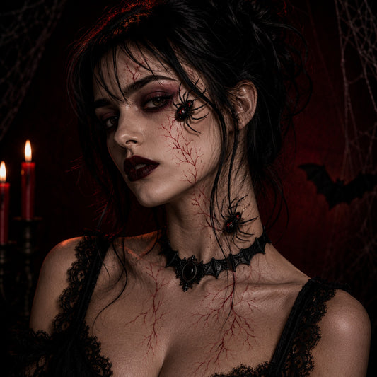 Planche de tatouages éphémères Araignées Noires – Halloween