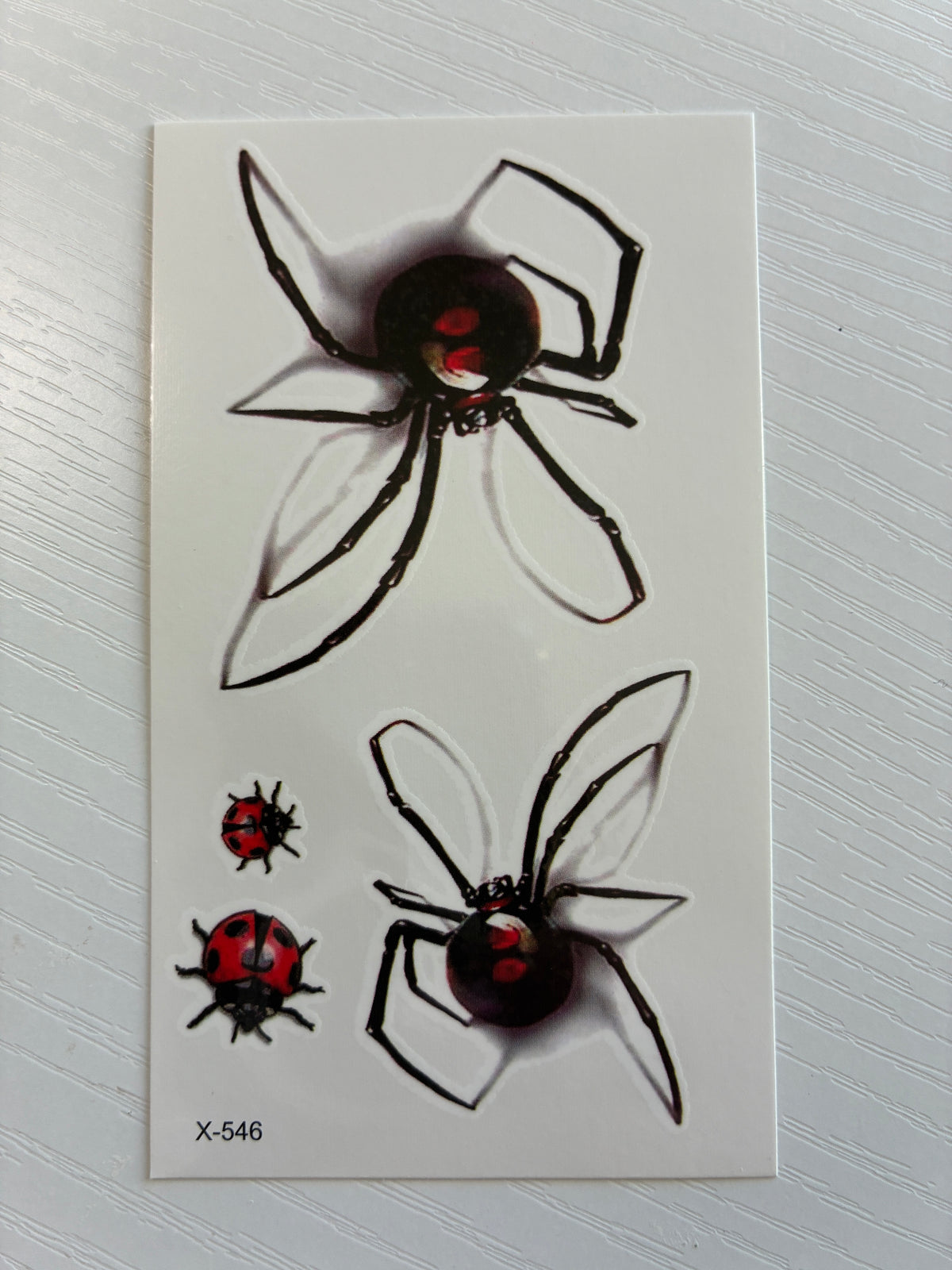 Planche de tatouages éphémères Araignées & Coccinelles – Halloween