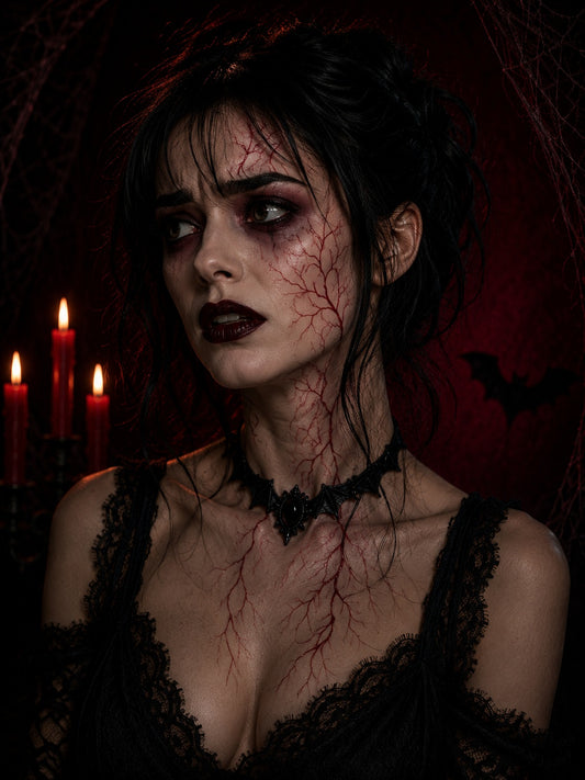 Tatouages éphémères Veines Rouges Halloween – 10 modèles au choix