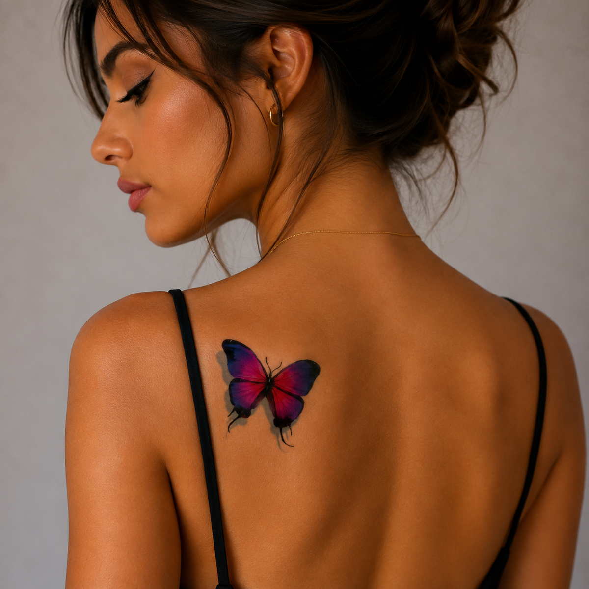Lot de 10 tatouages éphémères Papillons – Rose, violet & bleu