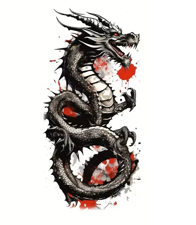 Tatouage éphémère dragon asiatique