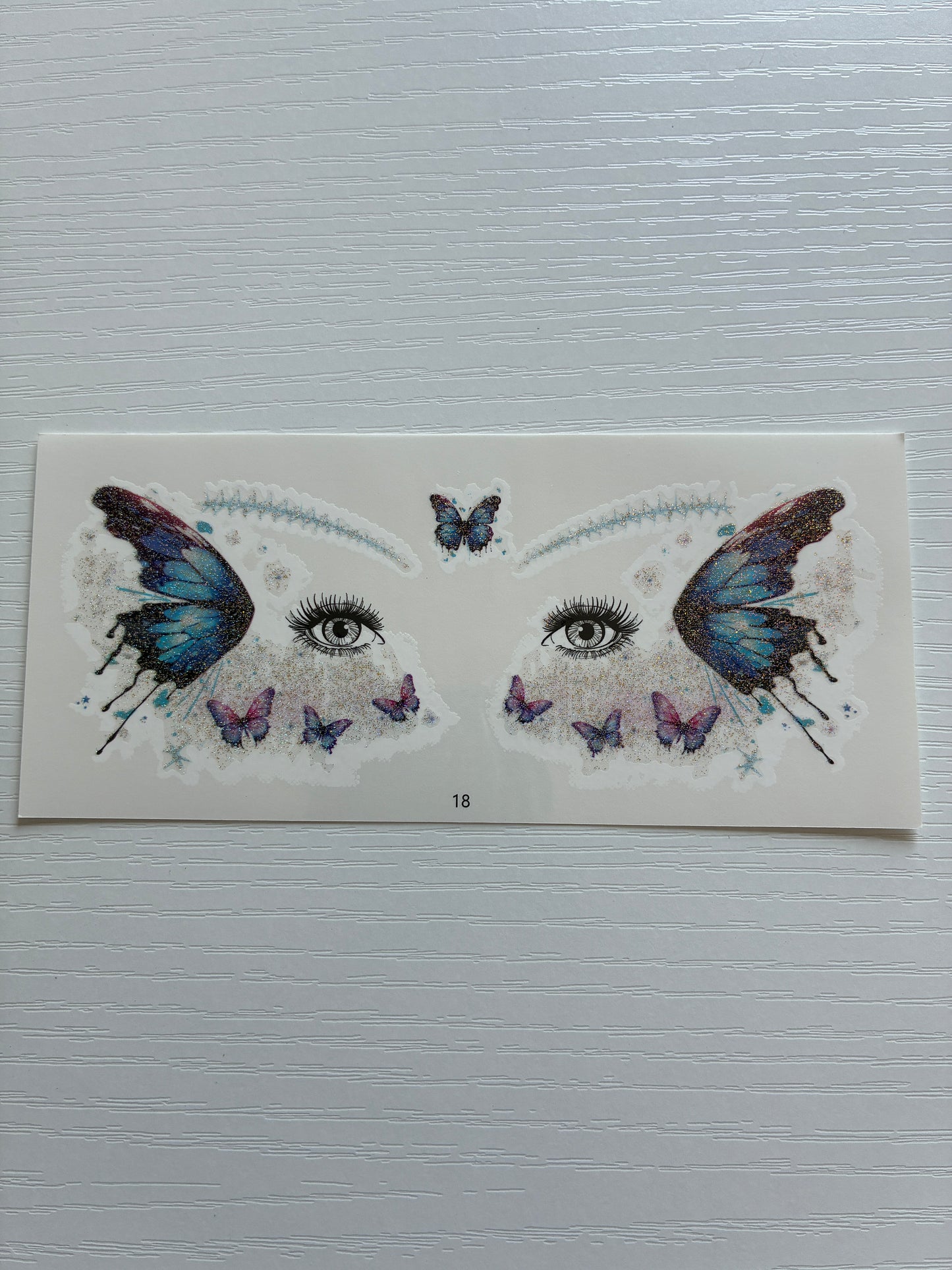 Tatouage éphémère visage Papillons azur n°18