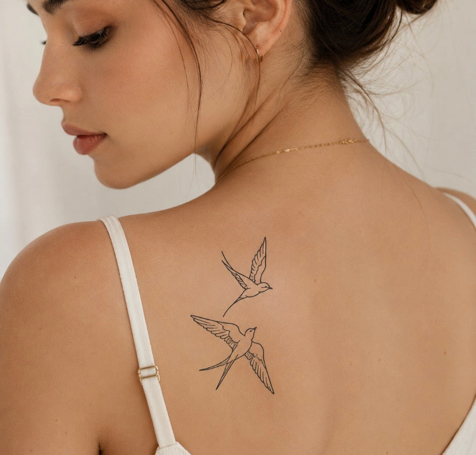 Tatouage éphémère hirondelles - Plusieurs tatouages