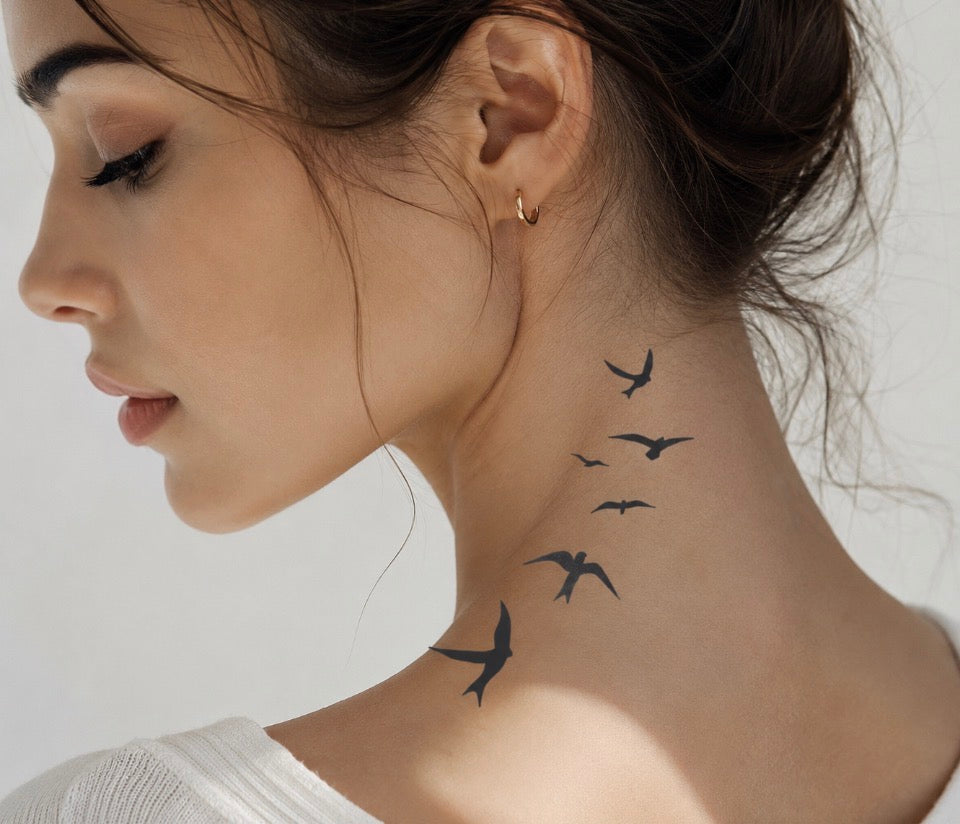 Tatouage éphémère hirondelles - Plusieurs tatouages