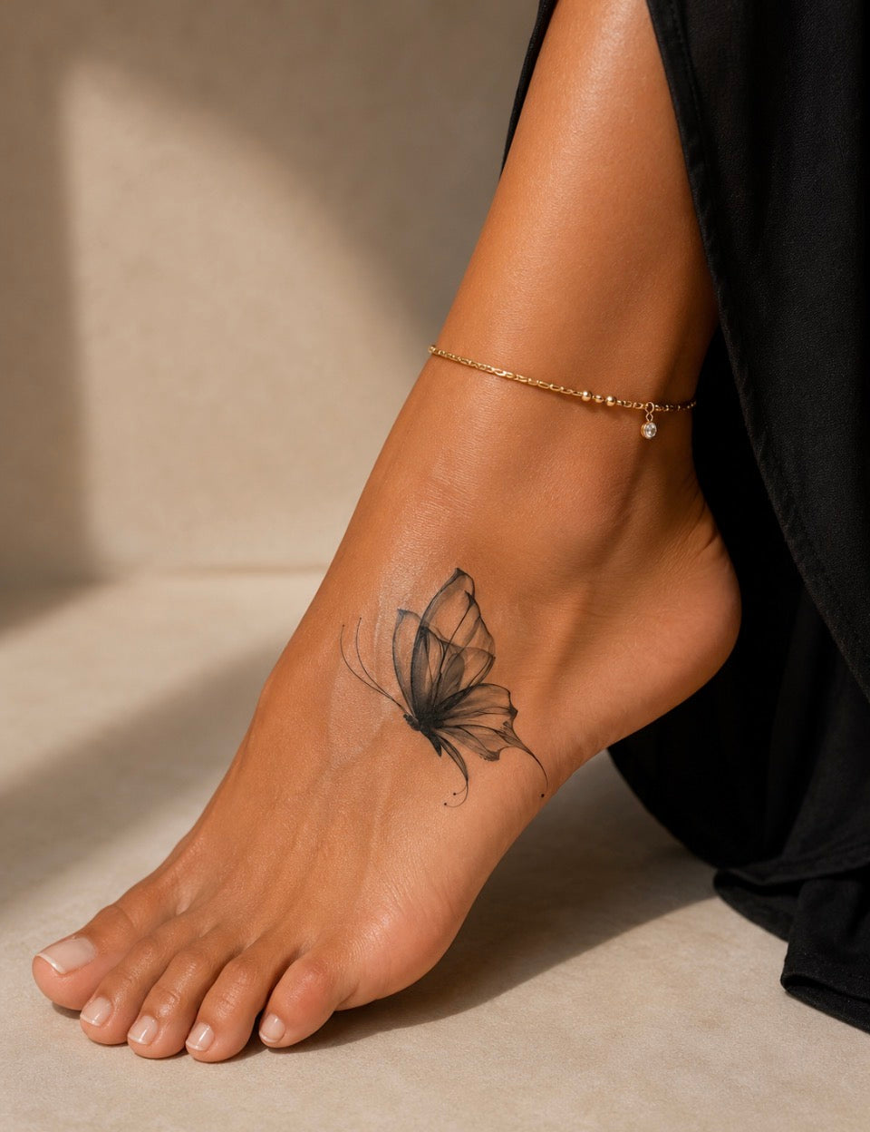 Tatouage éphémère papillons élégance