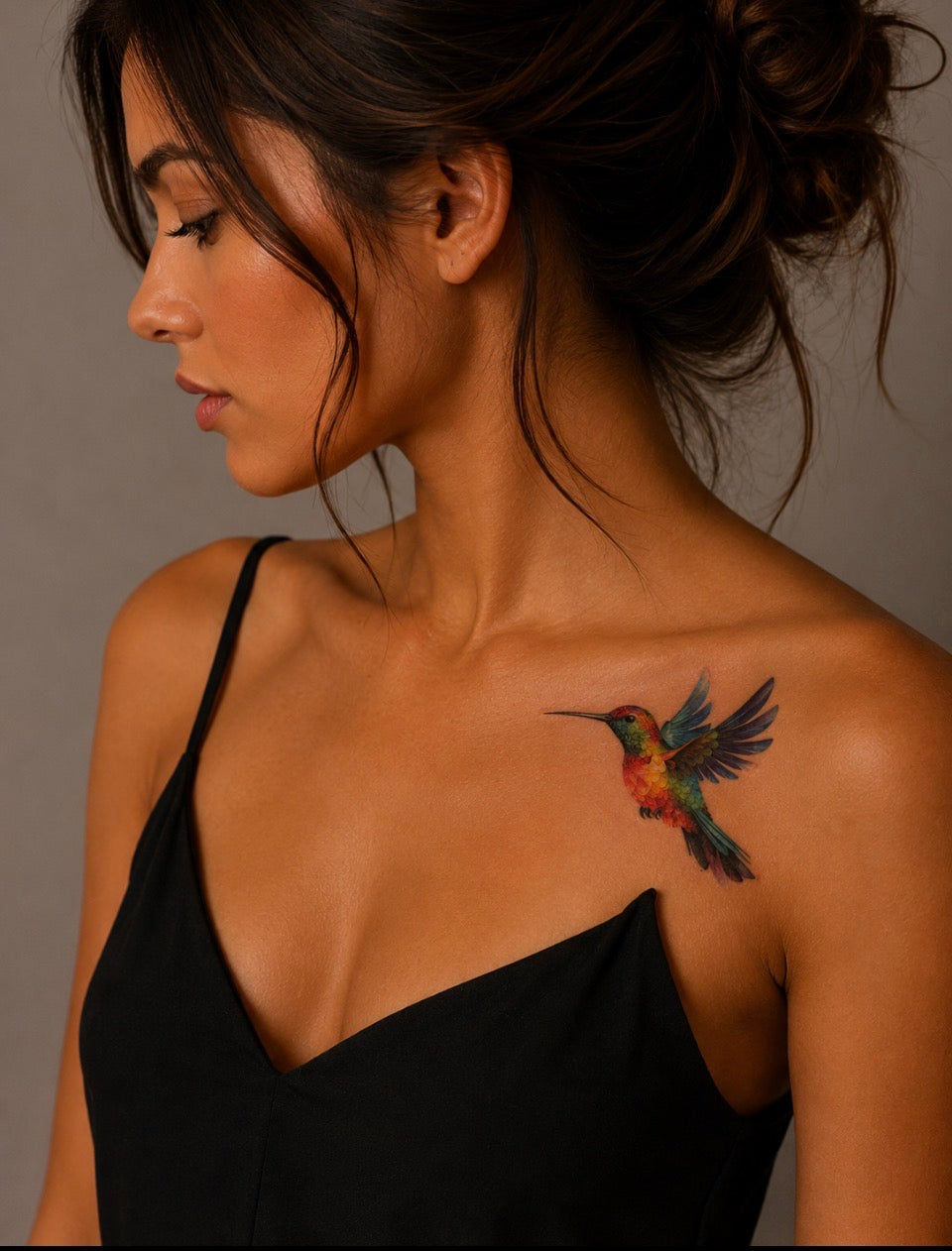 Tatouage éphémère colibri aquarelle N°6 – 2 tatouages