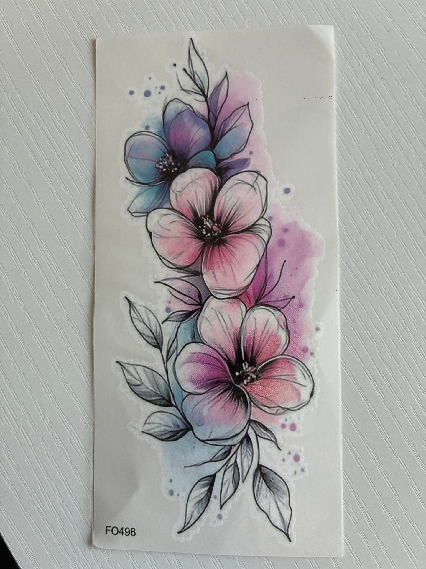 Tatouage éphémère fleurs pastel aquarelle
