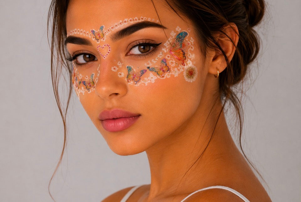 Tatouage éphémère visage Papillons féeriques n°16