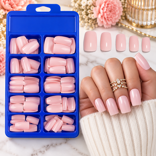 120 capsules carrées nude – 12 tailles + accessoires de pose