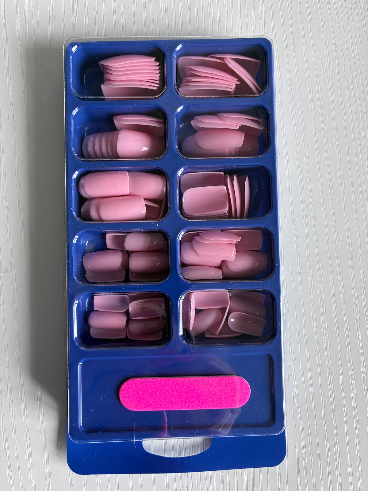 120 capsules carrées roses – 10 tailles avec kit de pose