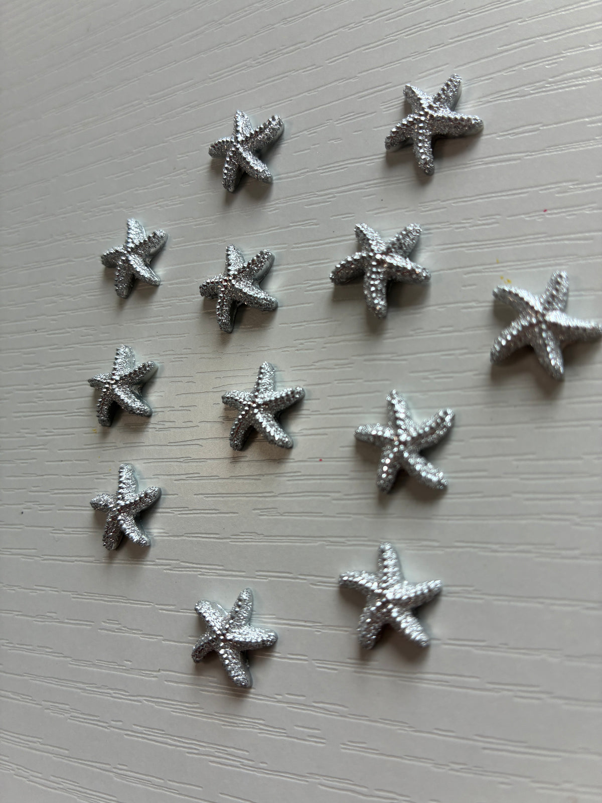 Étoiles de mer Nail Art argentées – Lot de 12