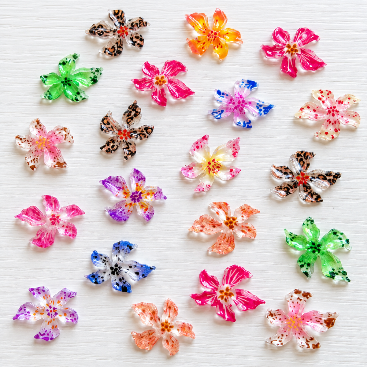 Fleurs 3D multicolores – Lot assorti de 20