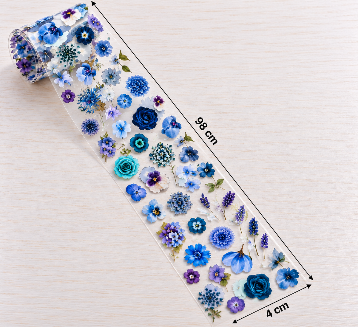 Foil Nail Art – Fleurs bleues et violettes