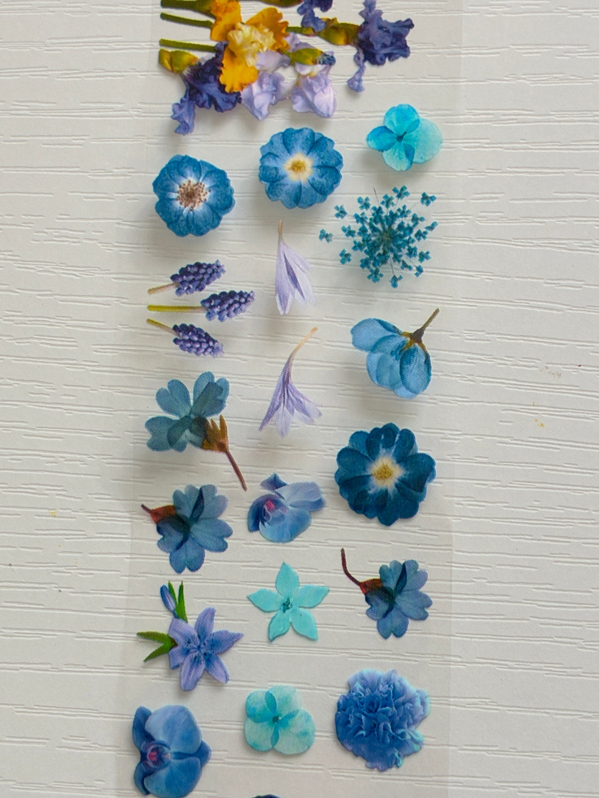 Foil Nail Art – Fleurs bleues et violettes