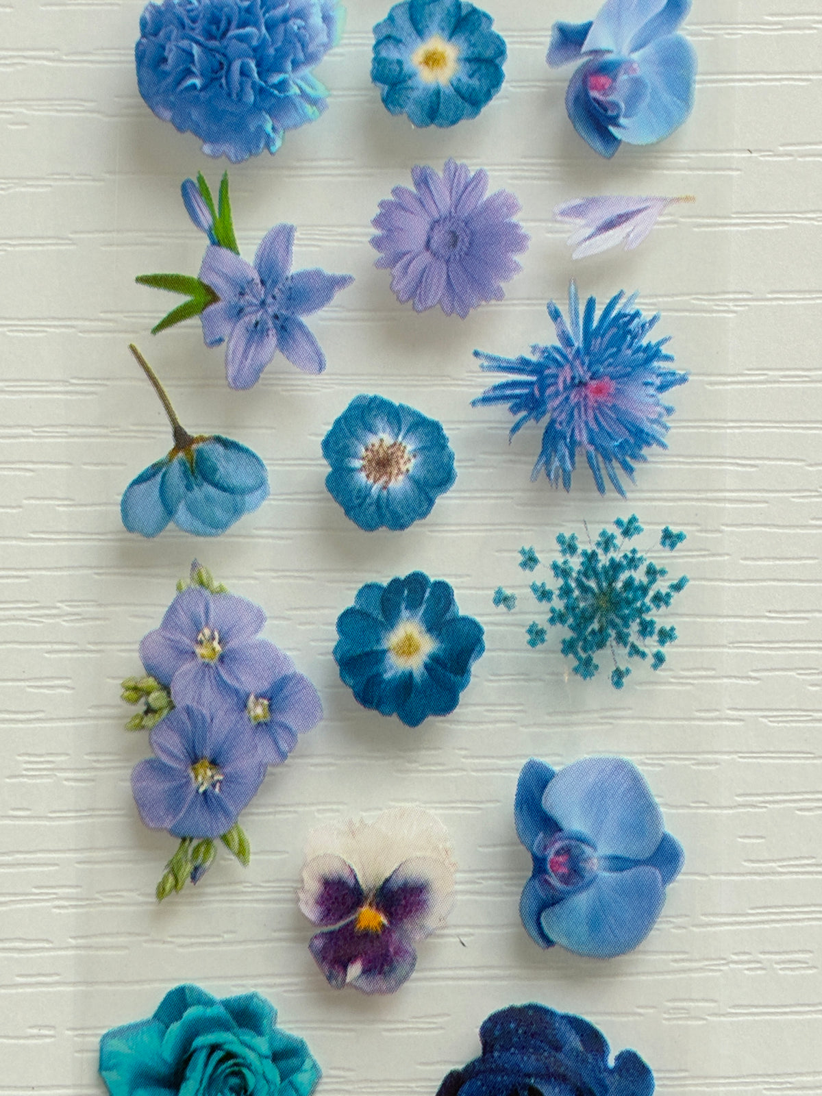 Foil Nail Art – Fleurs bleues et violettes