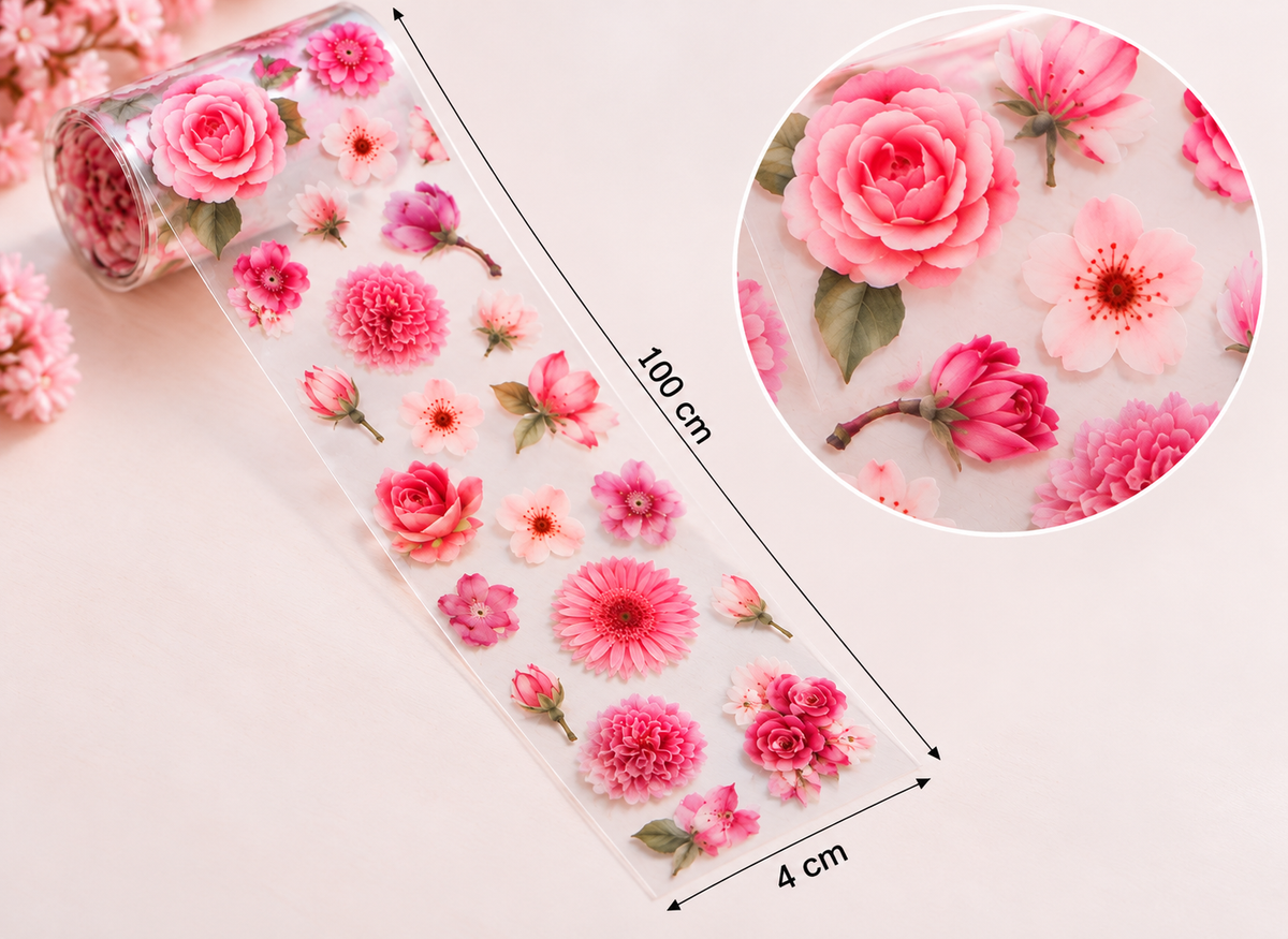 Foil Nail Art – Roses et fleurs roses délicates
