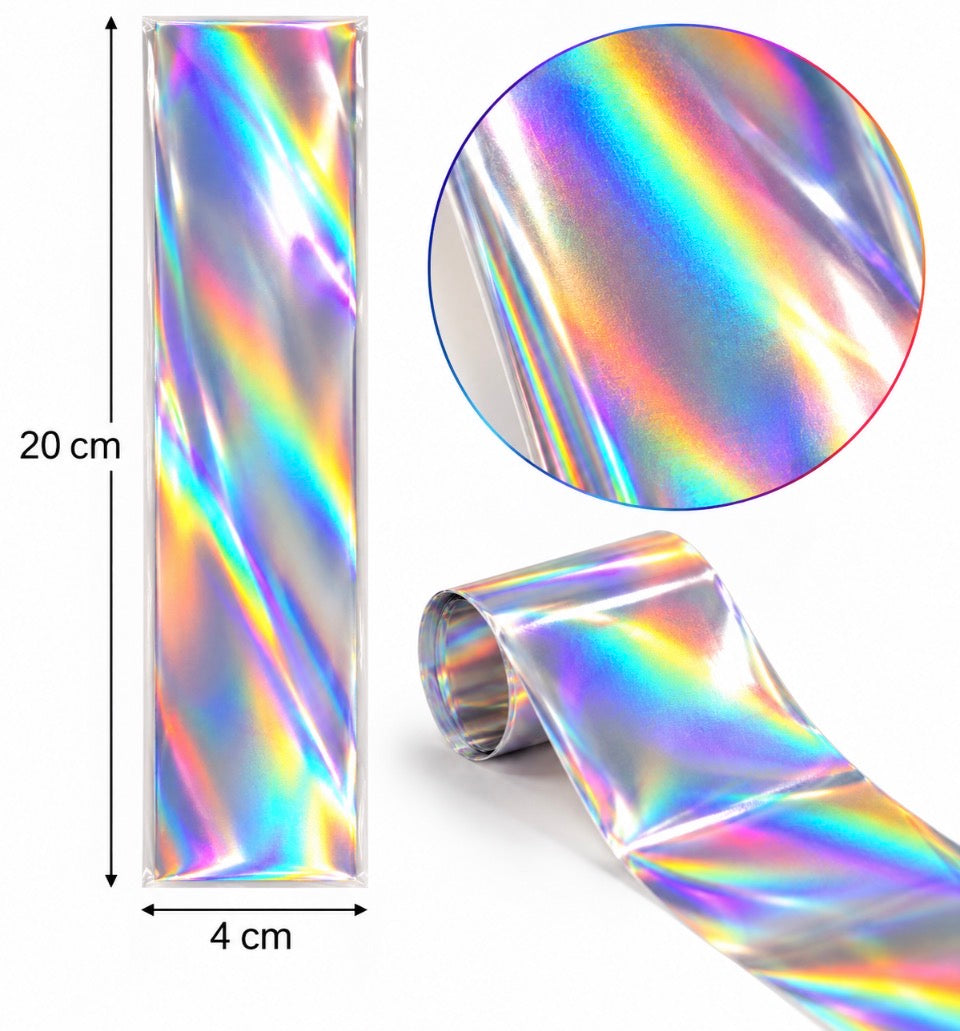 lot de 8 foils holographiques géométriques et étoiles pour nail art