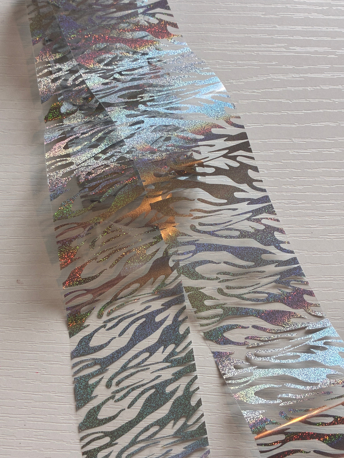 Foil Nail Art Tigré Argenté Holographique – 1 m