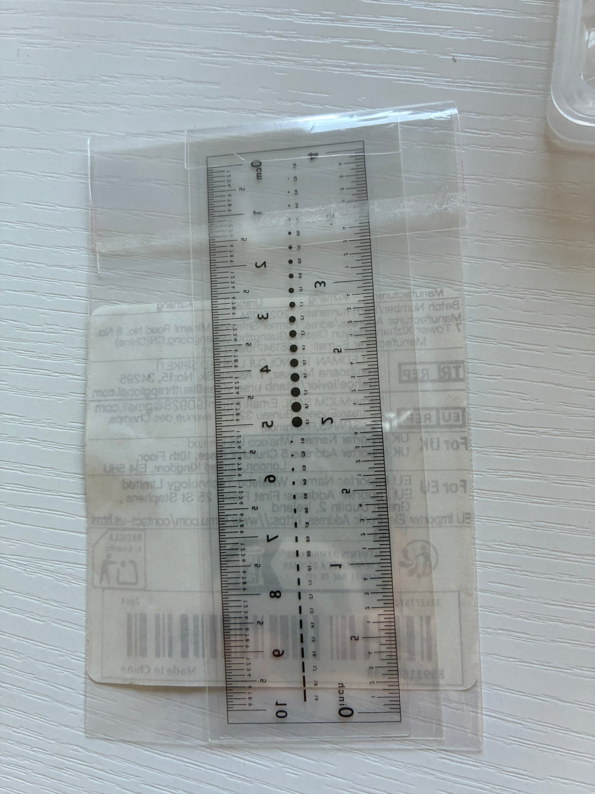 Règle souple transparente 10 cm pour mesurer les ongles