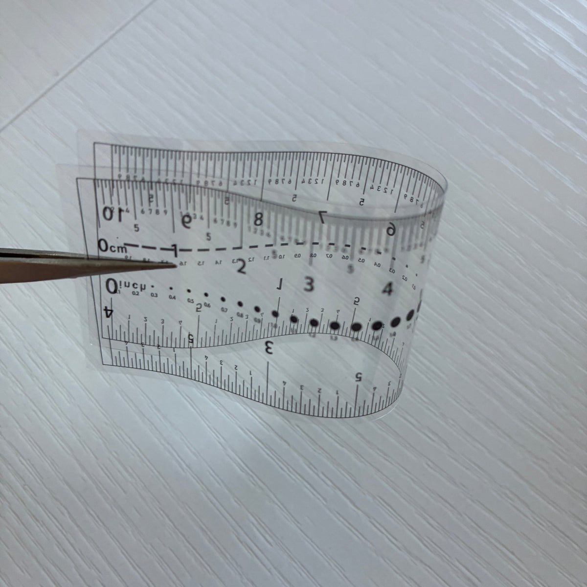 Règle souple transparente 10 cm pour mesurer les ongles