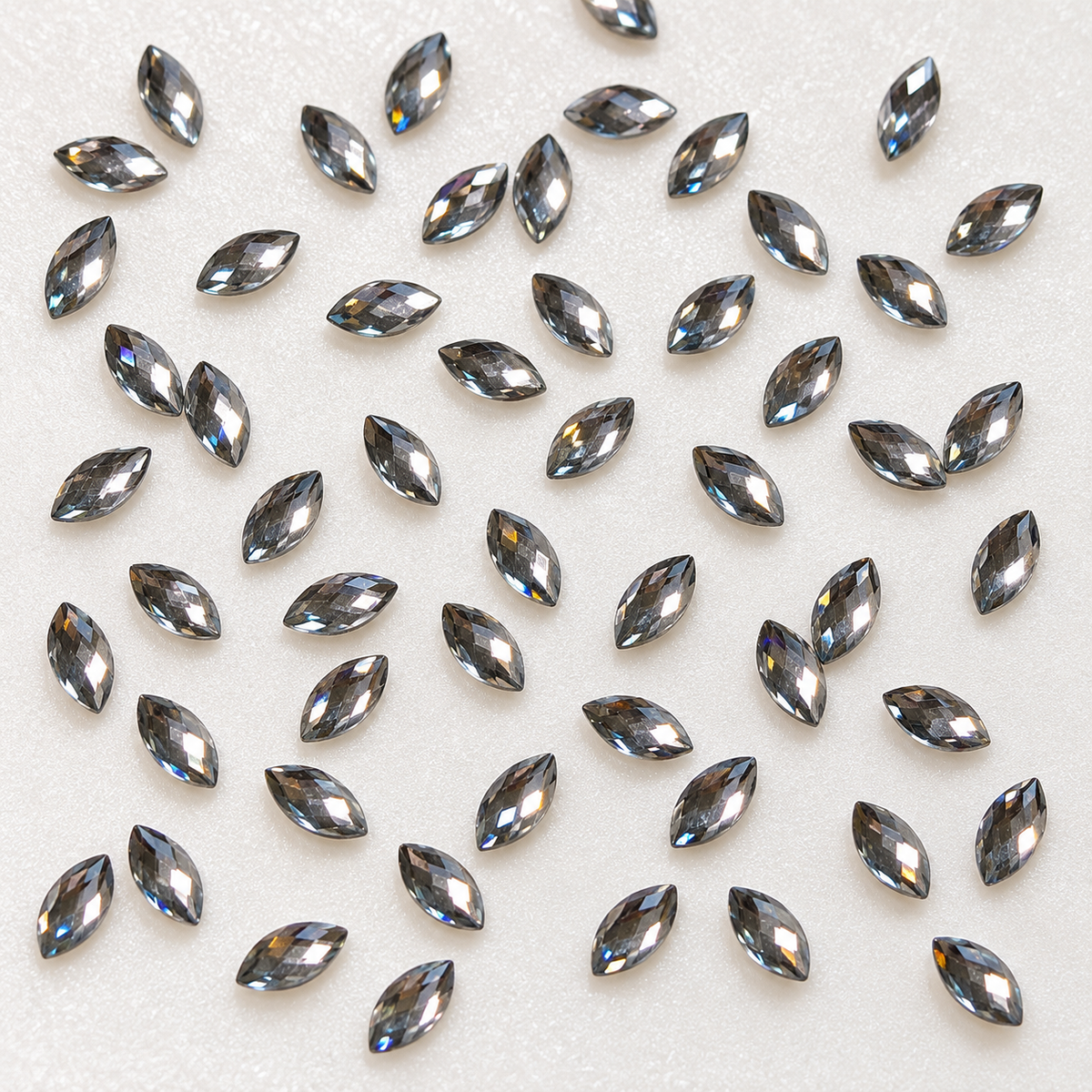 strass navette argentés pour nail art
