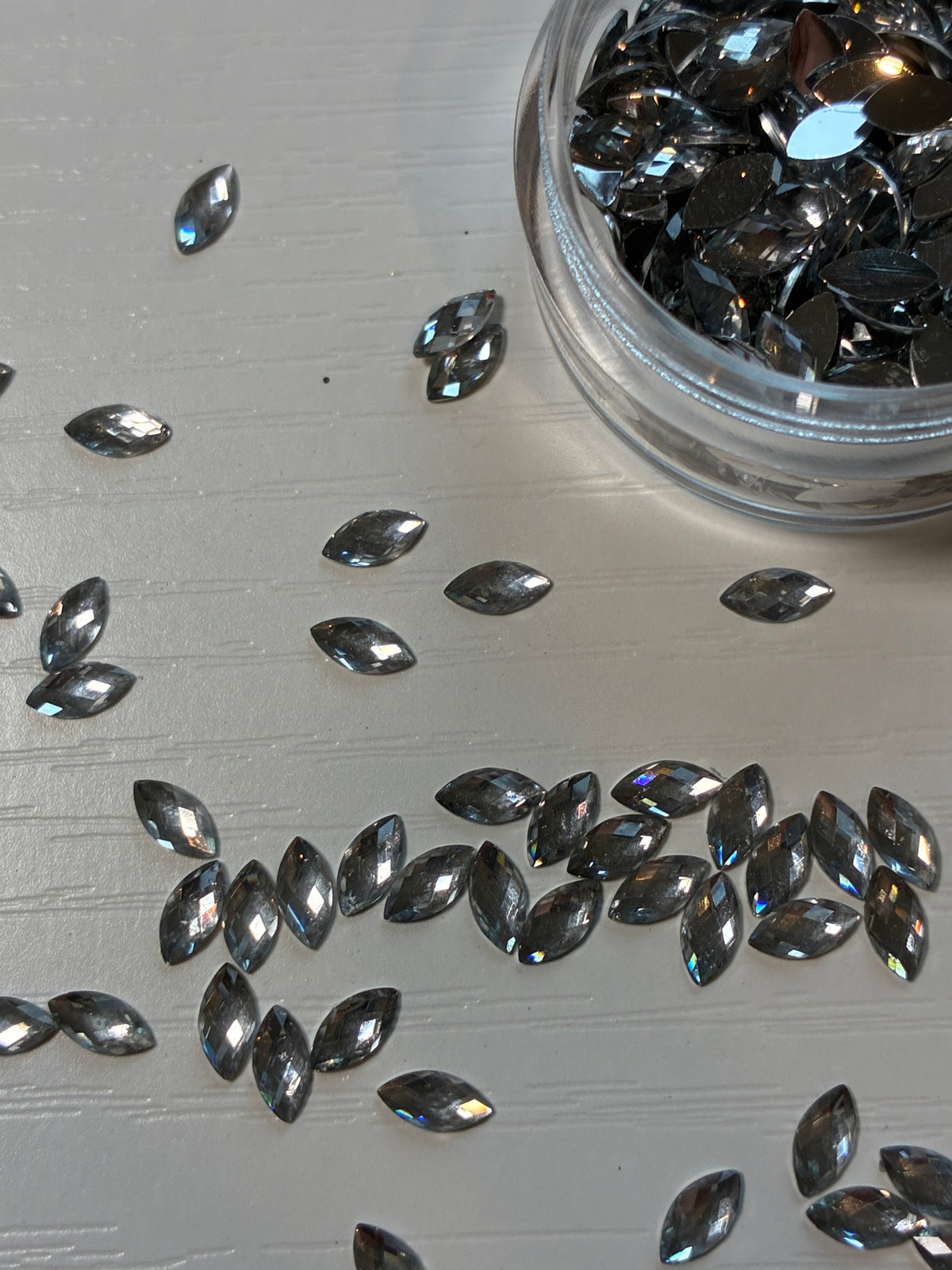 strass navette argentés pour nail art