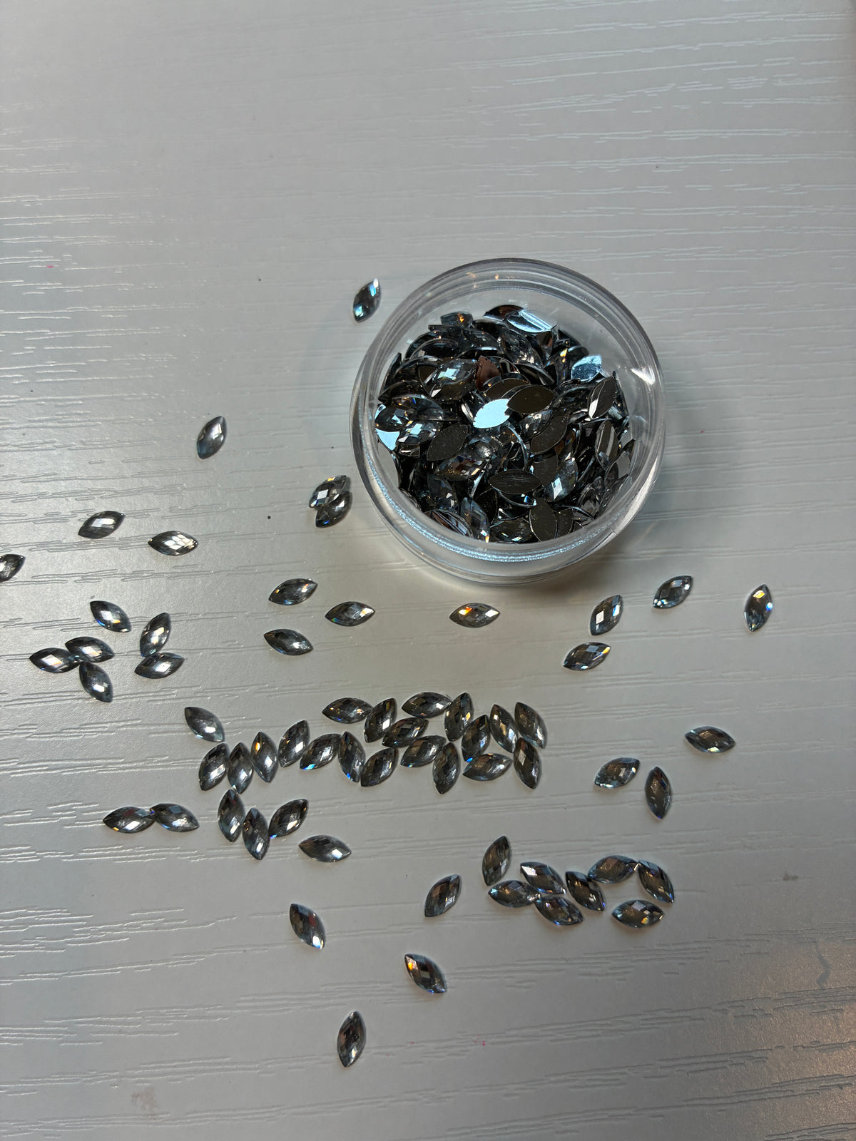 strass navette argentés pour nail art